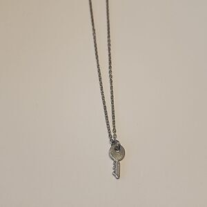 Mini Key Pendant on Silver Tone Chain
